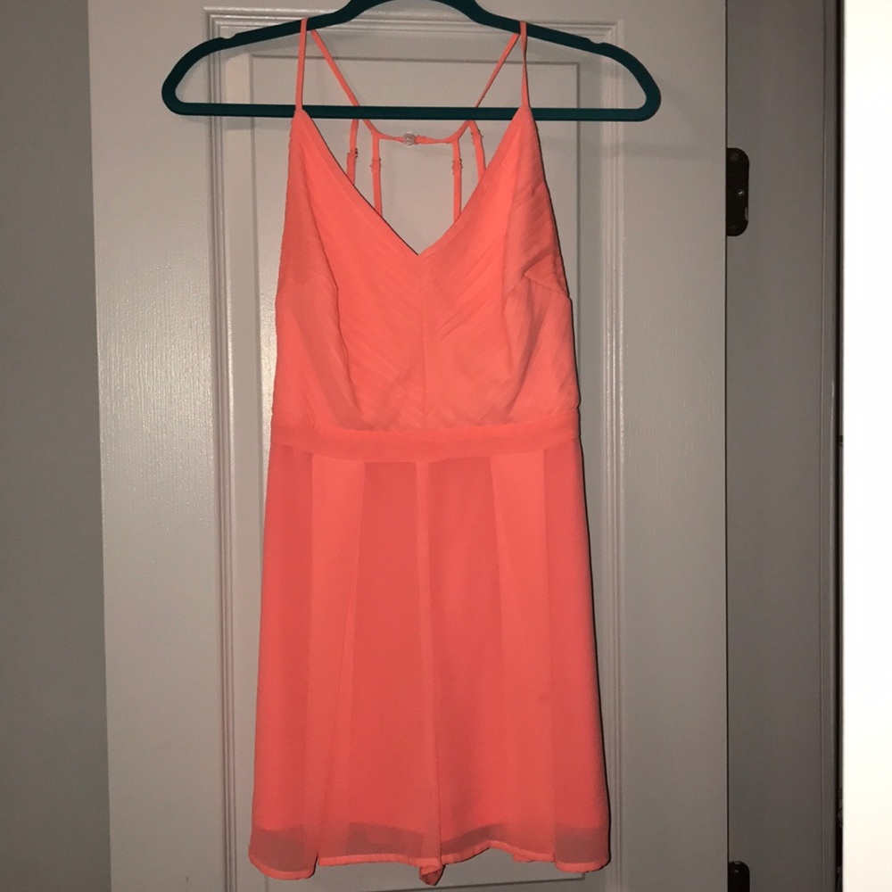 Vibrant coral romper